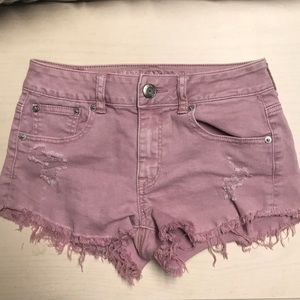 American eagle light maroon denim shorts